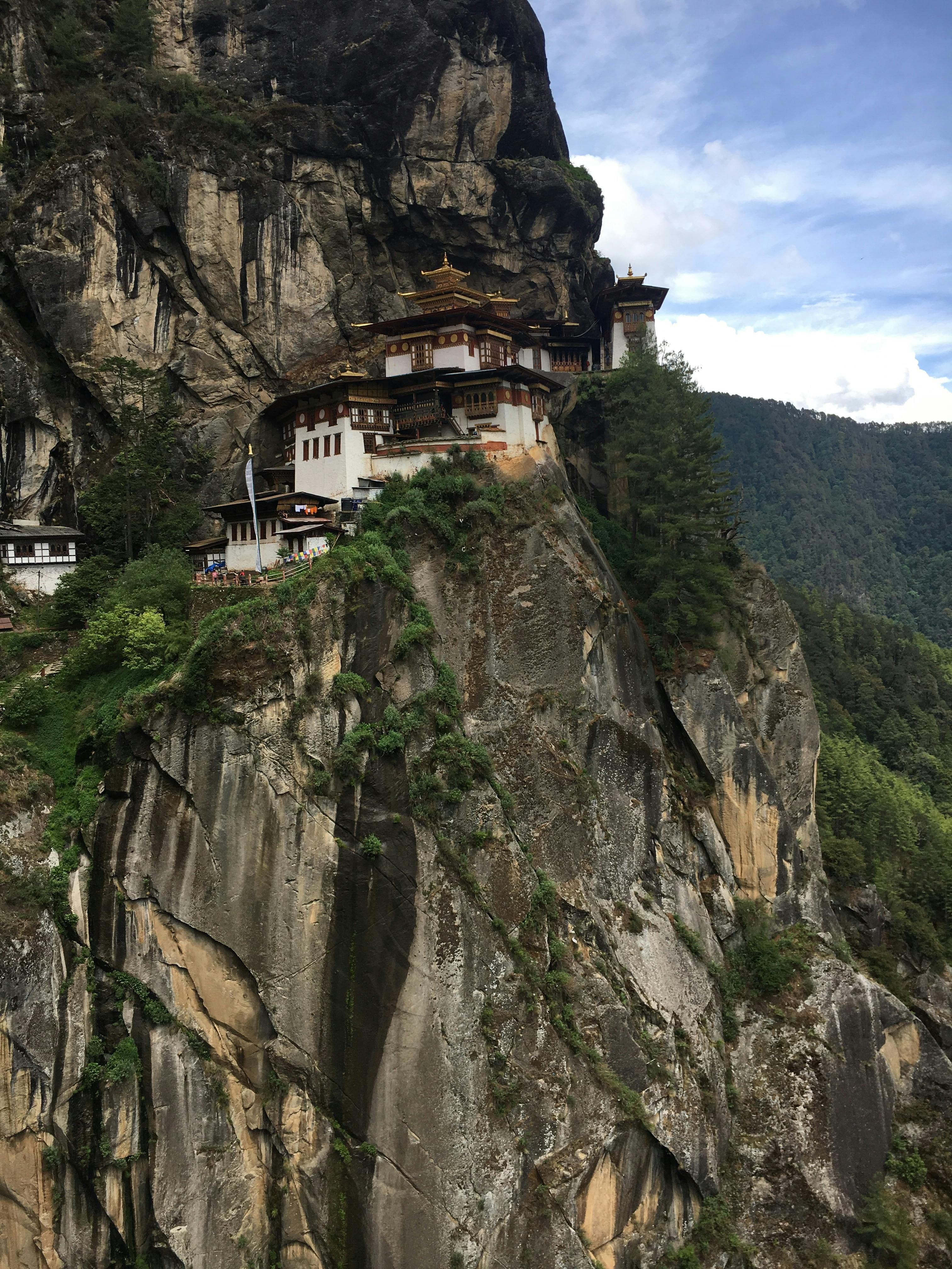 Paro Valley with watchful mountains and ancient dzongs